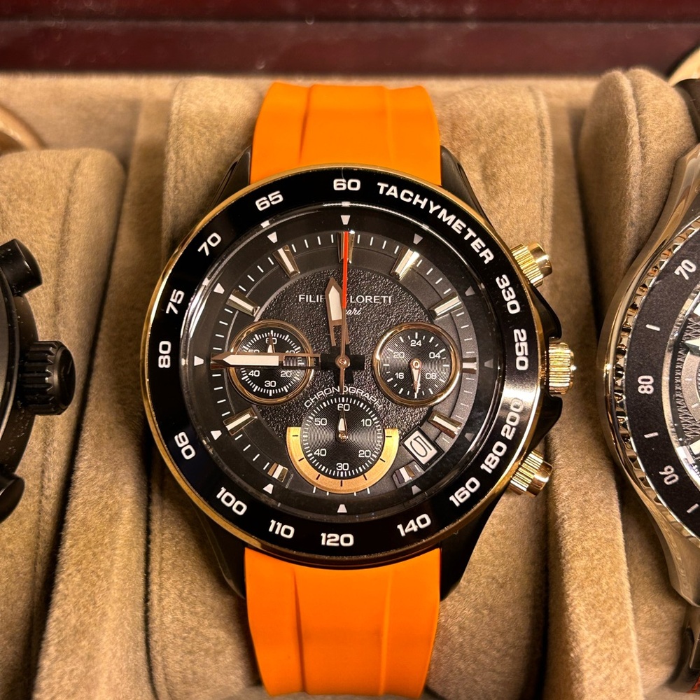 Filippo Loreti Orange Tachymeter Watch